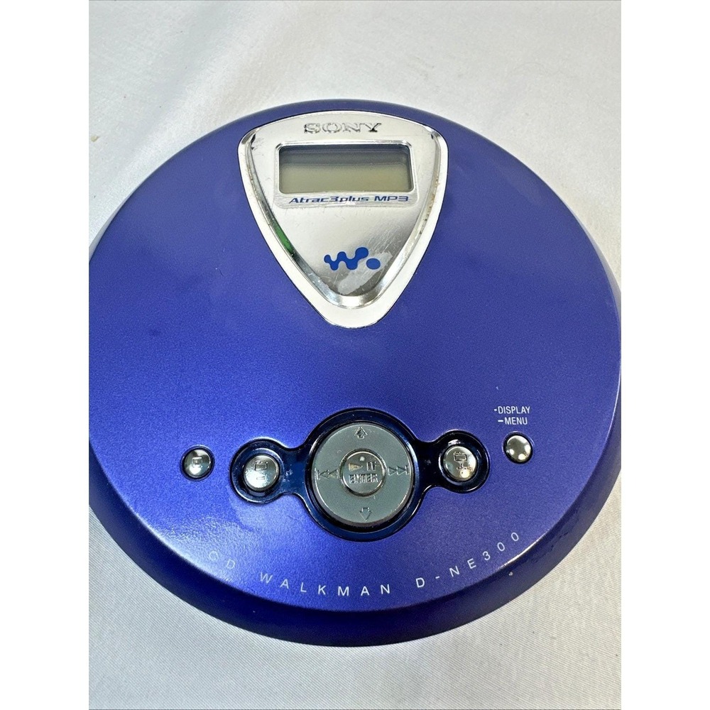 Sony D-NE300 Atrac3plus MP3 Walkman Portable CD Player - Blue - WORKING!